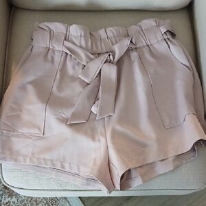 Windsor Blush High-Waist Tie Shorts